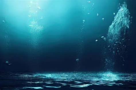 Premium Photo | Dark blue ocean surface seen from underwater 3d render ...