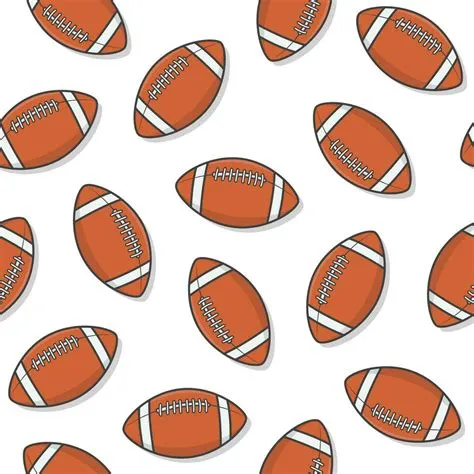 American Football Ball Seamless Pattern On A White Background. Rugby ...